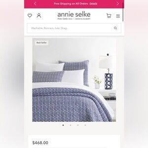 Annie Selke Reversible Quilt Full/Queen